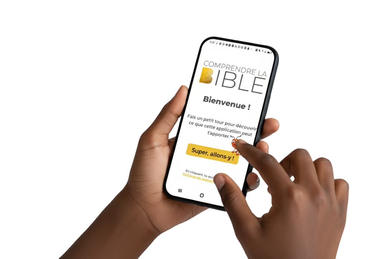 Jeune femme utilisant l'application Comprendre la Bible